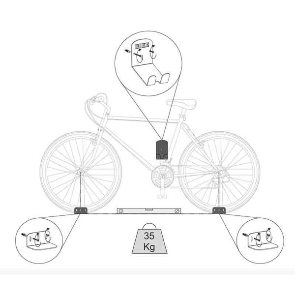 MGidea Porta Bici Da Parete Salvaspazio In Metallo | Supporto Per 2 Bici | Staffa Resistente Con Materiale Di Montaggio Incluso